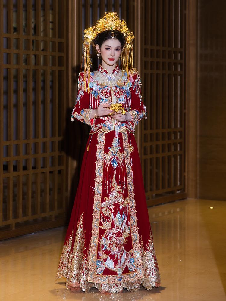 Rochie Xiuhe de Nuntă Chineză Dragon & Phoenix High-End 2025