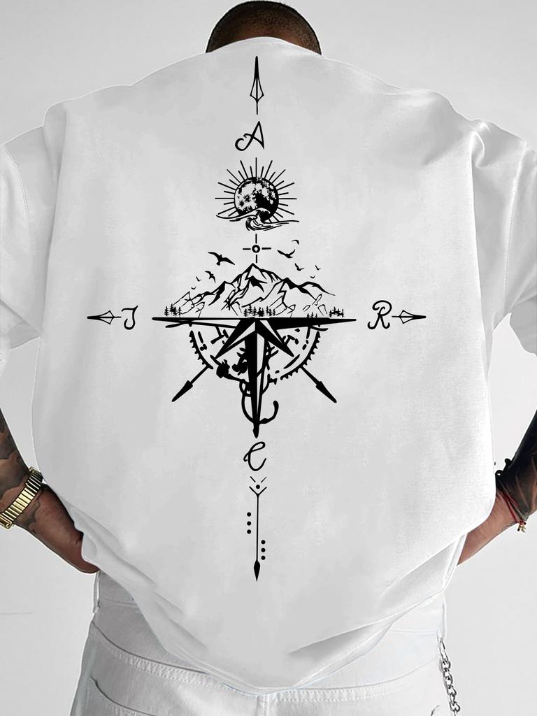 Minimalist Adventure Compass Streetwear Graphic Tshirt