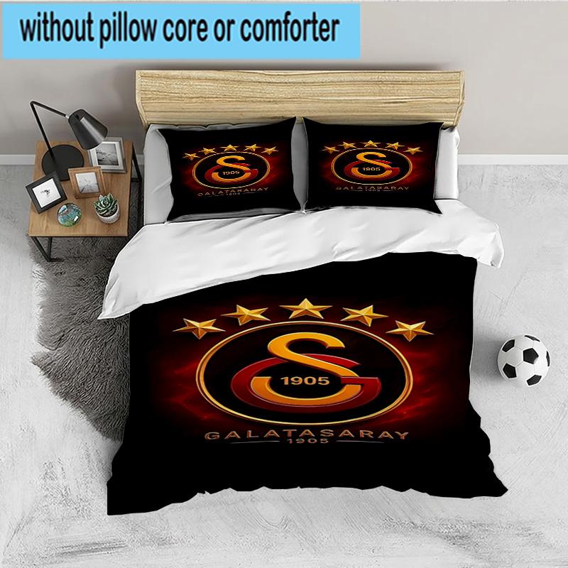 Emblema del Galatasaray Football Club Set Biancheria da Letto 3 Pezzi, Ideale per 1 Copripiumino e 2 Federe Perfetto come Regalo per Fan, Ideale per Camera da Letto, Dormitorio