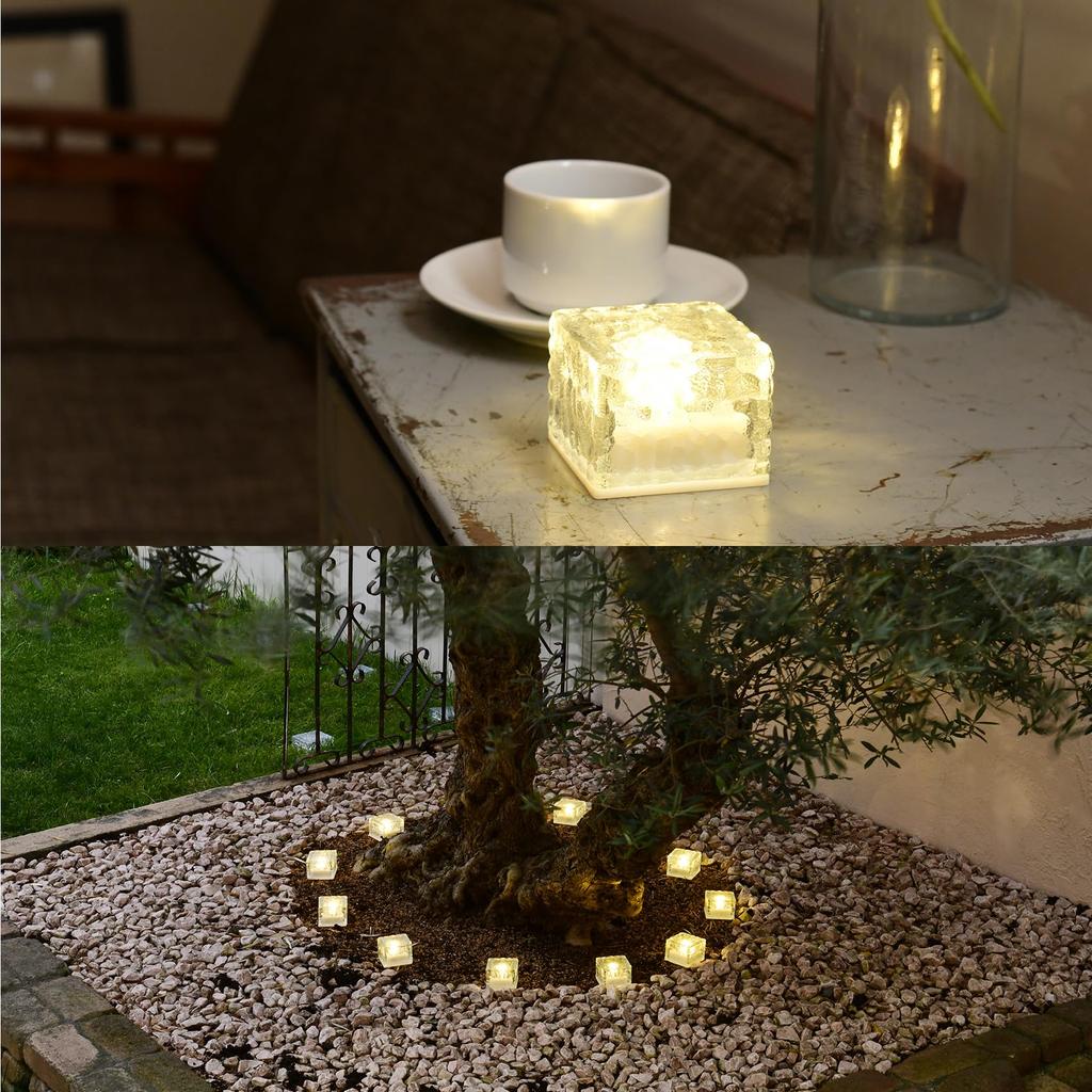 Gardenmaster LED Solar 7cm 1 Automatic Solar IP66 Garden Emergency Entryway Garden Master Gold Light, Square, Gold, Light, On/Off Switch, Panel,