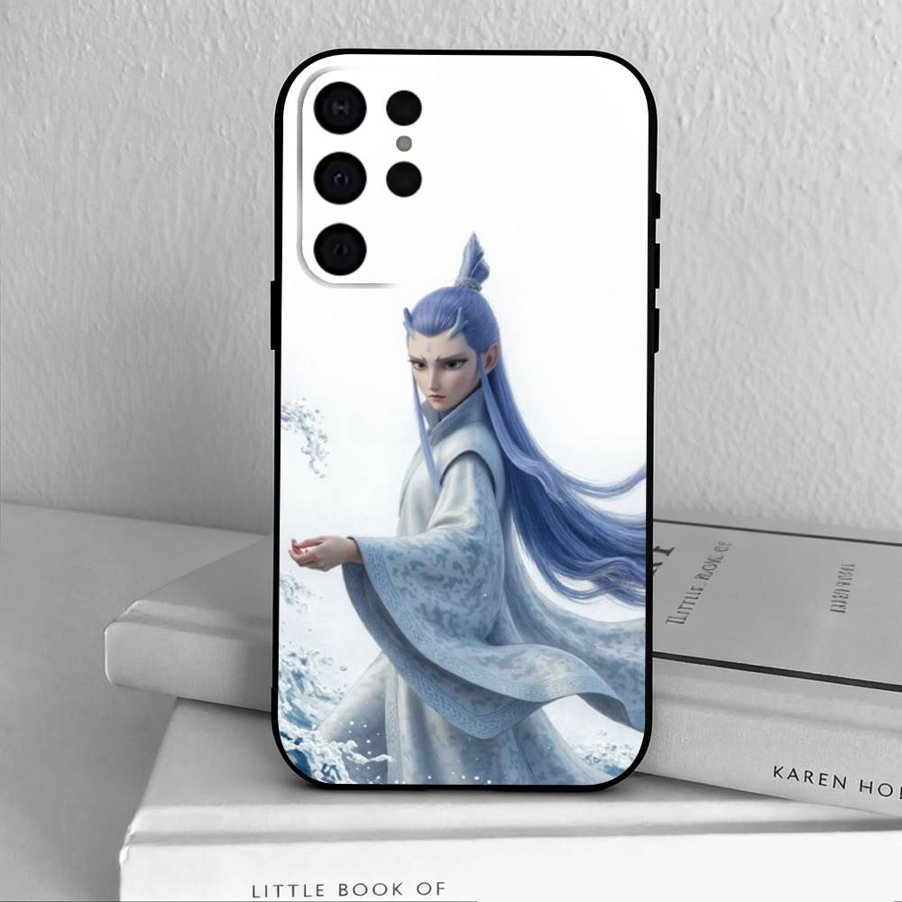 Lustiger Film Ne Zha Handyhülle Für Samsung S25,24,23,22,30,21,10,9,Ultra,Plus,Lite,FE,4,5 G Weiche Schwarze Hülle