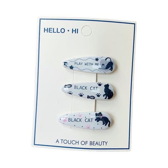 

3Pcs Girl Hairpin Bear Floral Pattern Multiple Styles BB Clip Strong Grip Bang Hair Pins Summer Hair Accessory H
