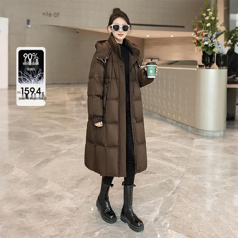 

Женская куртка средней длины с капюшоном Sibaisha, 90% пух M