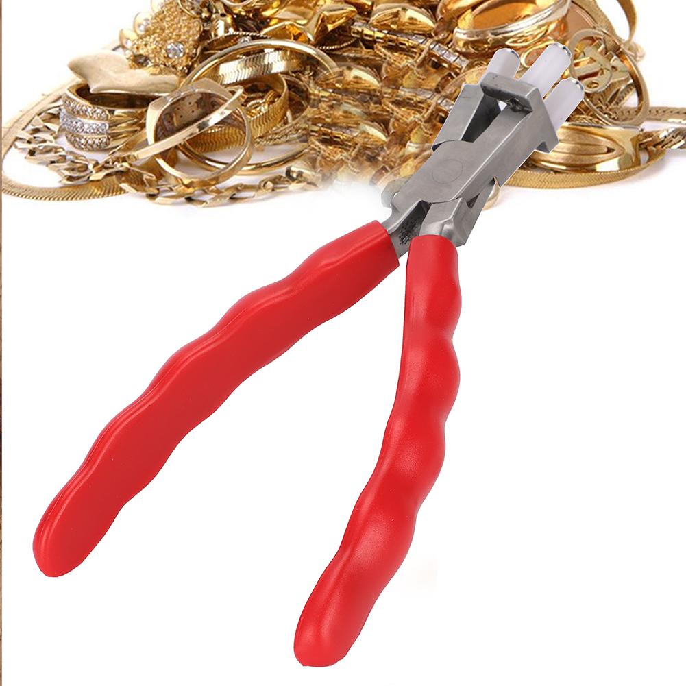 Clește dublu plat și rotund din nailon cu falcă, instrument de fabricare a bijuteriilor pentru brățări (Tip C)