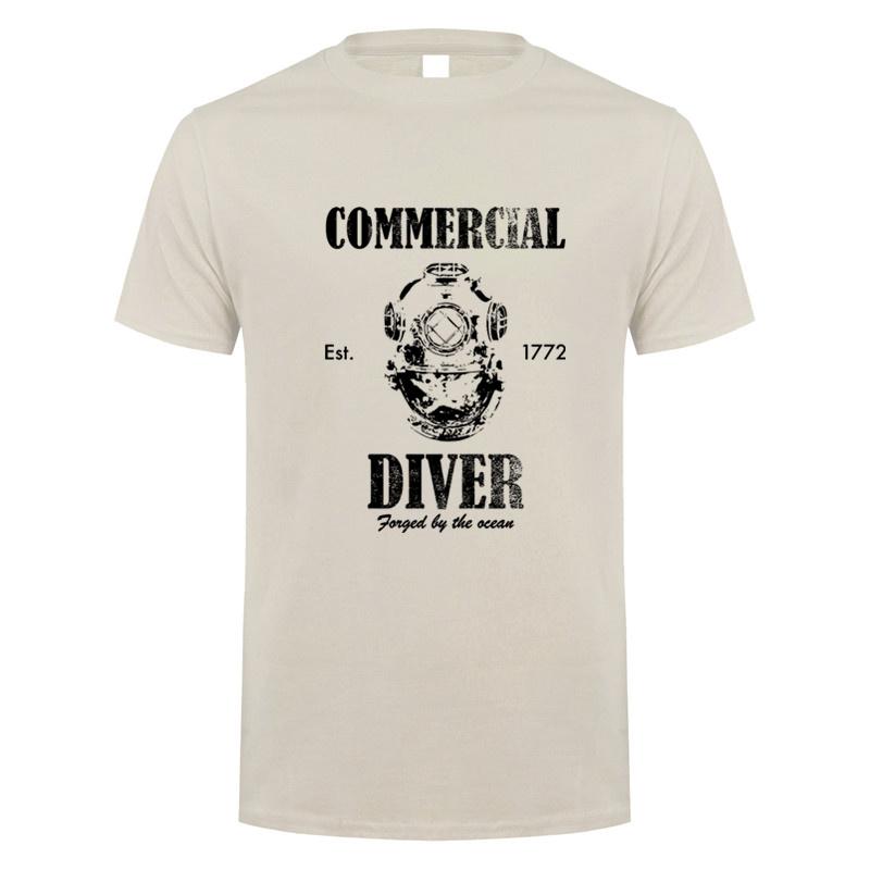 Commercial Diver T Shirt Summer Men Cotton Short Sleeve Dive Scuba Diving Tshirts Funny Tshirt Man Tops Tee DY215 S