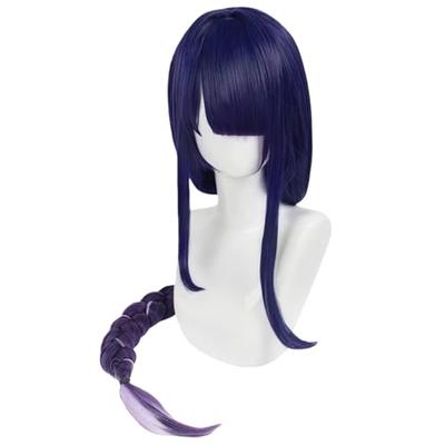Genshin Impact General Raiden Wig, Heat-Resistant, Cosplay Wig with Net, for Events, School Festivals, Cultural Festivals, and Photo Shoots. Thunder G