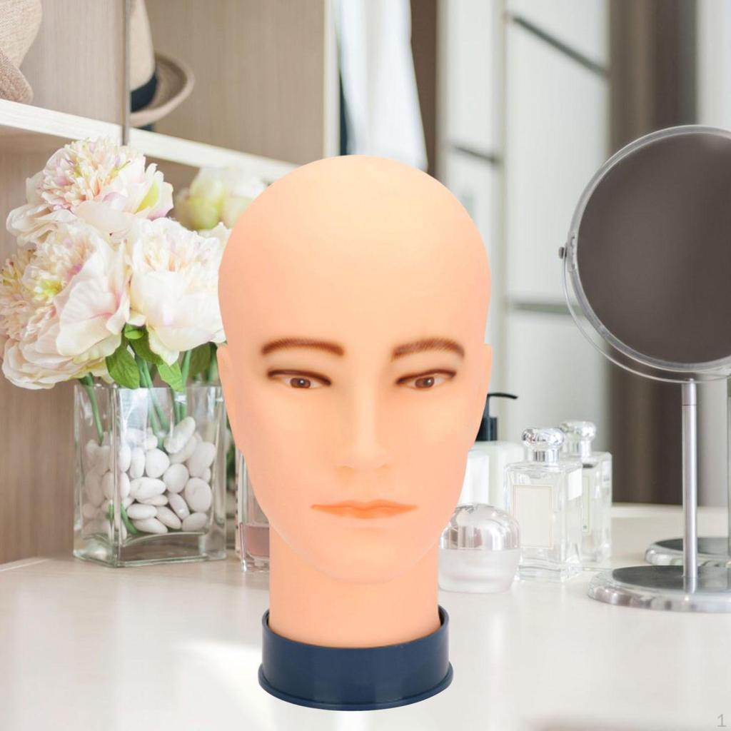 Glatze Mannequin Kopf Make-Up Puppe Freistehende Robuste Perücke Display Puppe für Schal Salon