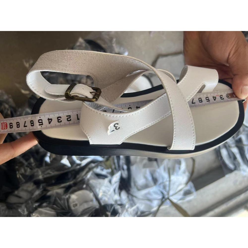 New Summer Women's Plus Size Toe Loop Thick Soled Casual Outdoor Buckle Strap Sandals