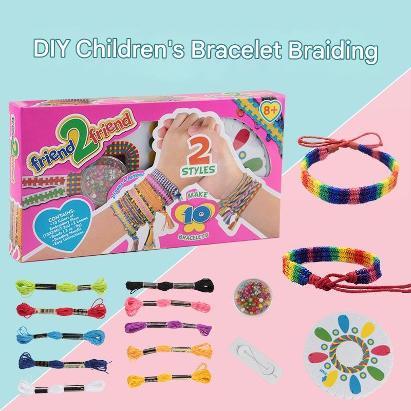 Children's DIY Bracelet Bead Loose Weaving Hand Rope Toy Creative Handmade Bead String Jewelry Girl Pretend Play Toy Gift