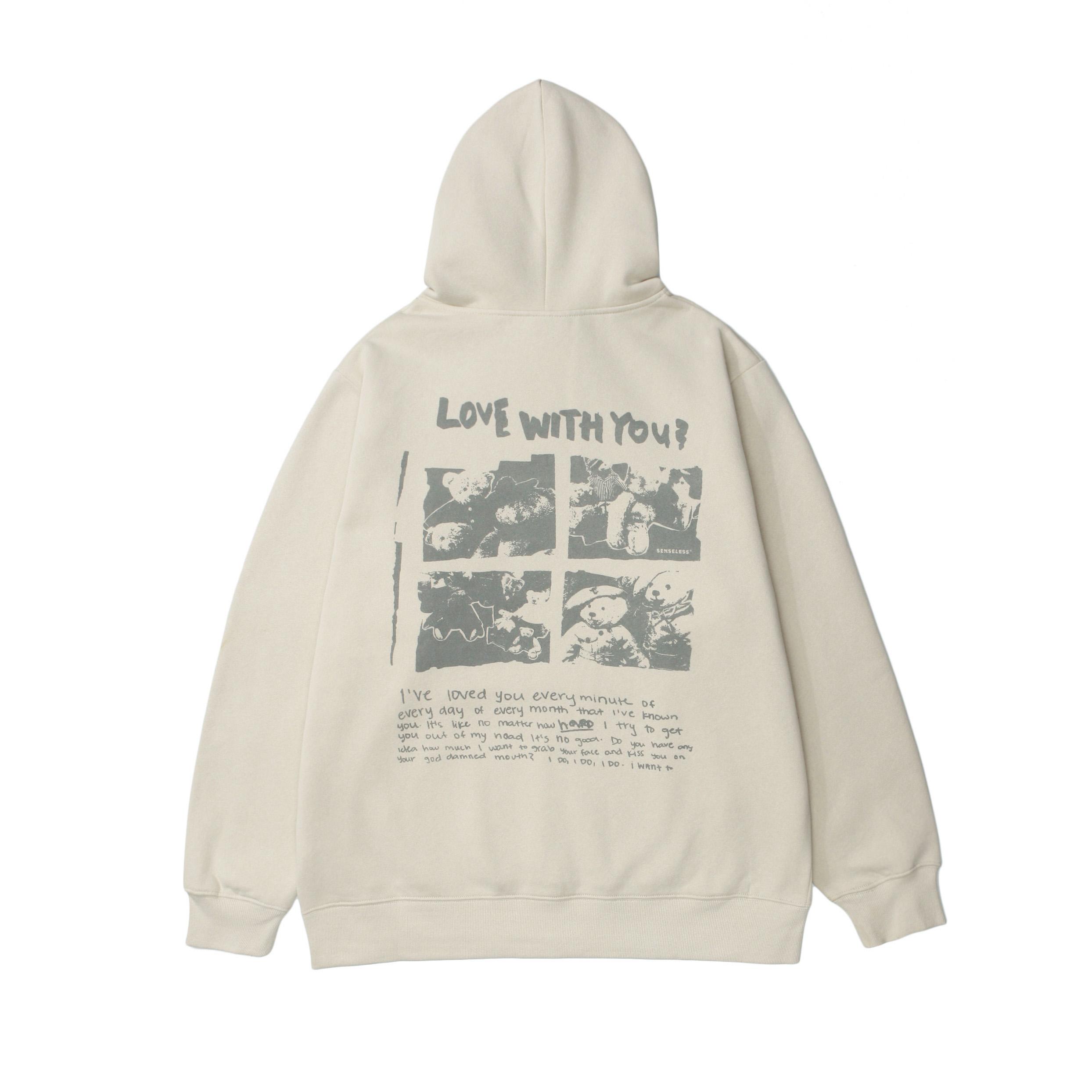 

Флисовая толстовка с капюшоном Streetwear Beer Brief Afdrukken Herfst Katoen XL хаки