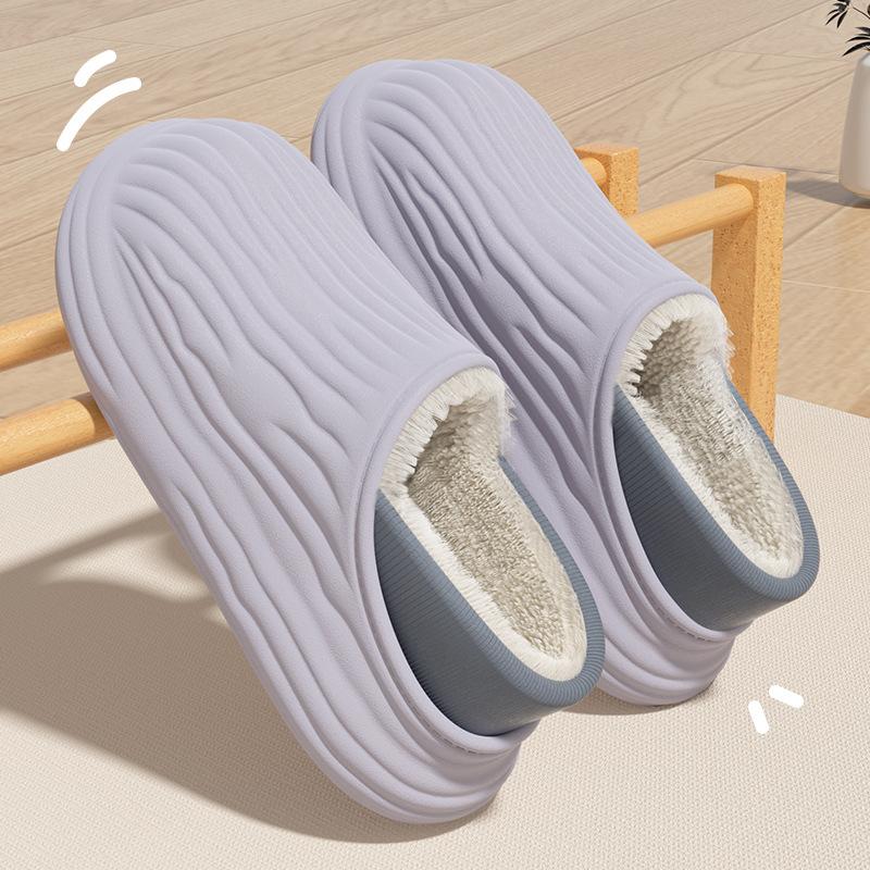 

Водонепроницаемая сумка и зимние хлопковые тапочки Домашние 2025 новые теплые и нескользящие парные простые уличные хлопковые туфли 44-45 [Suitable for 43-44]