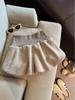 Sweet Style Elastic Waist Slim-Fit Faux Lamb Wool Skirt for Women - Autumn/Winter Short Skirt