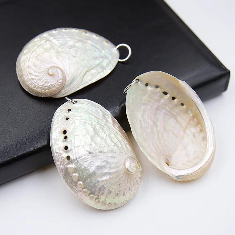 1 Stück DIY Damen Halskette Geschenk Zubehör Weiß Natürliche Abalone Muschel Anhänger Tropfenform Für Schmuckherstellung