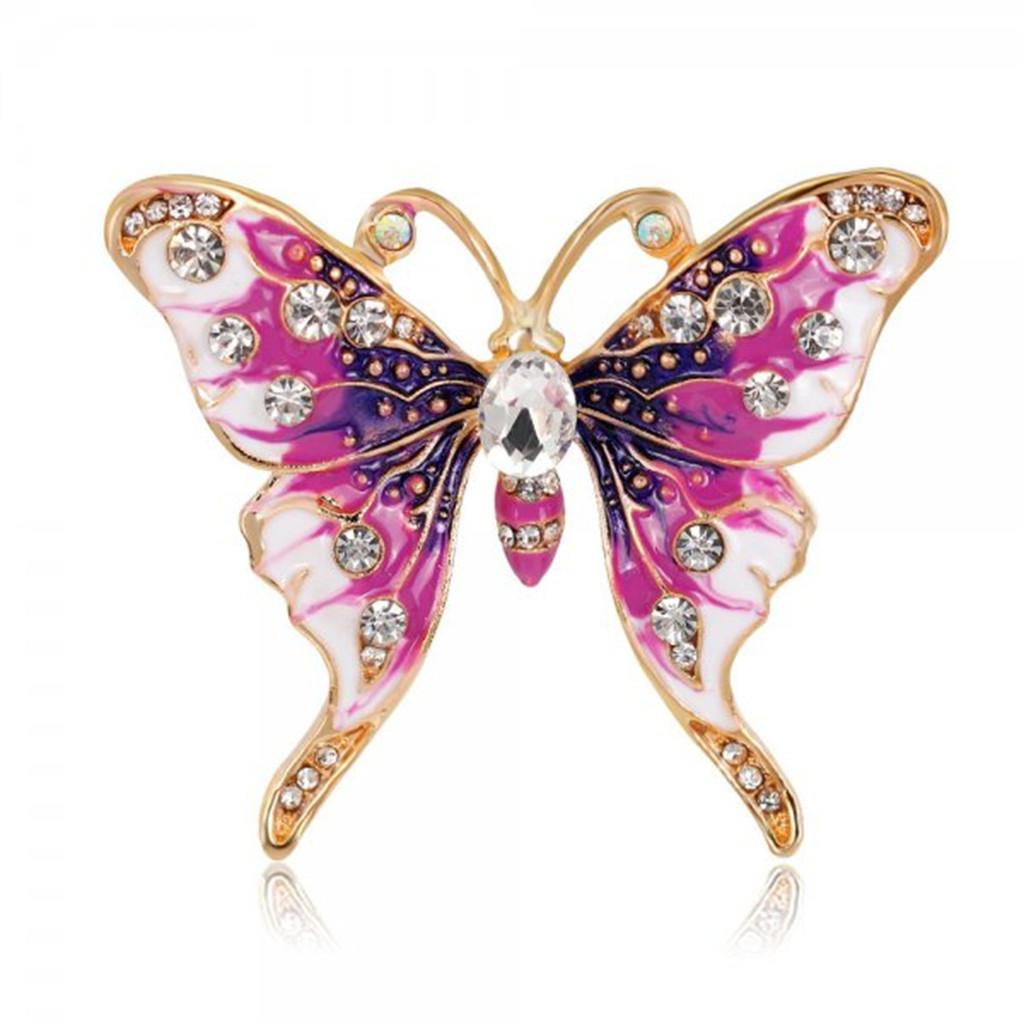 Vintage Butterfly Crystal Brooch Pin With Waterdrop Design For Women And Men