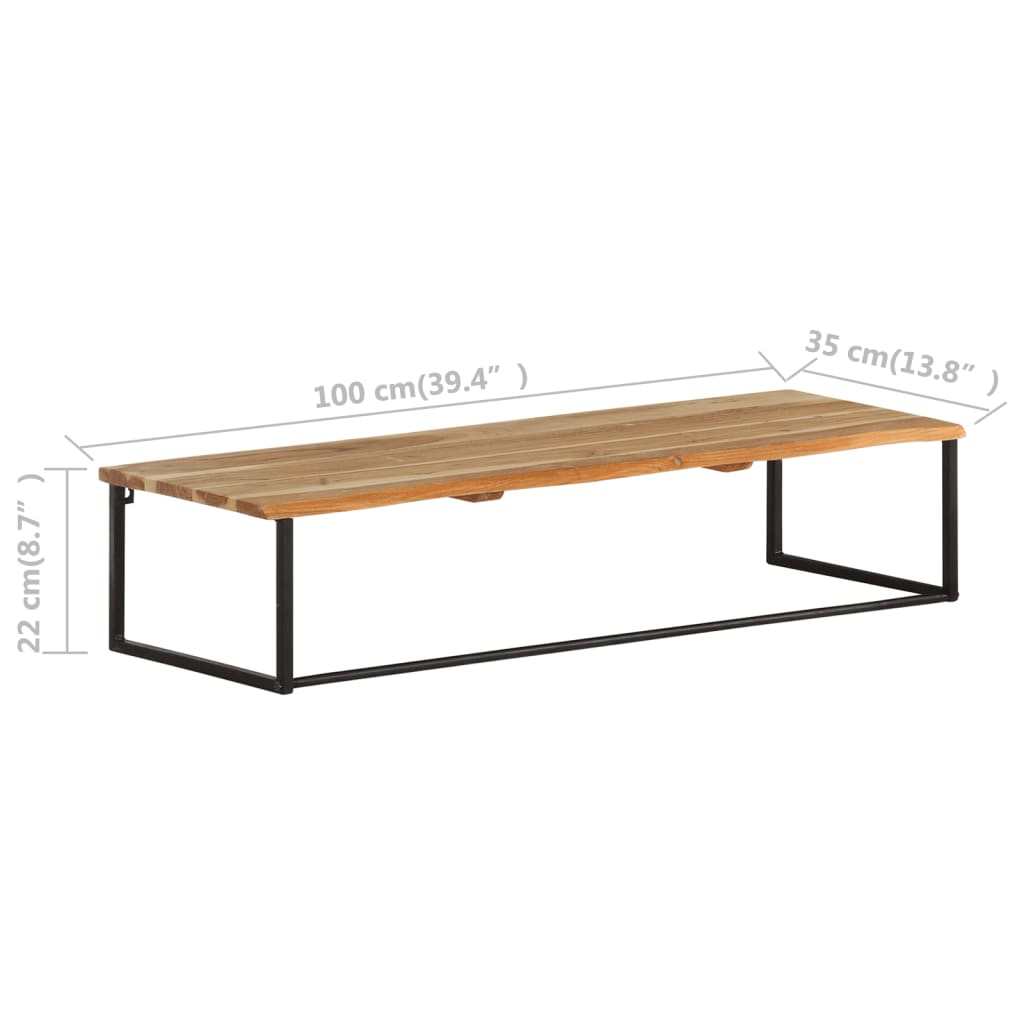 Coat Rack with Natural Edge 100 X 35 X 22 Cm Solid Acacia Wood