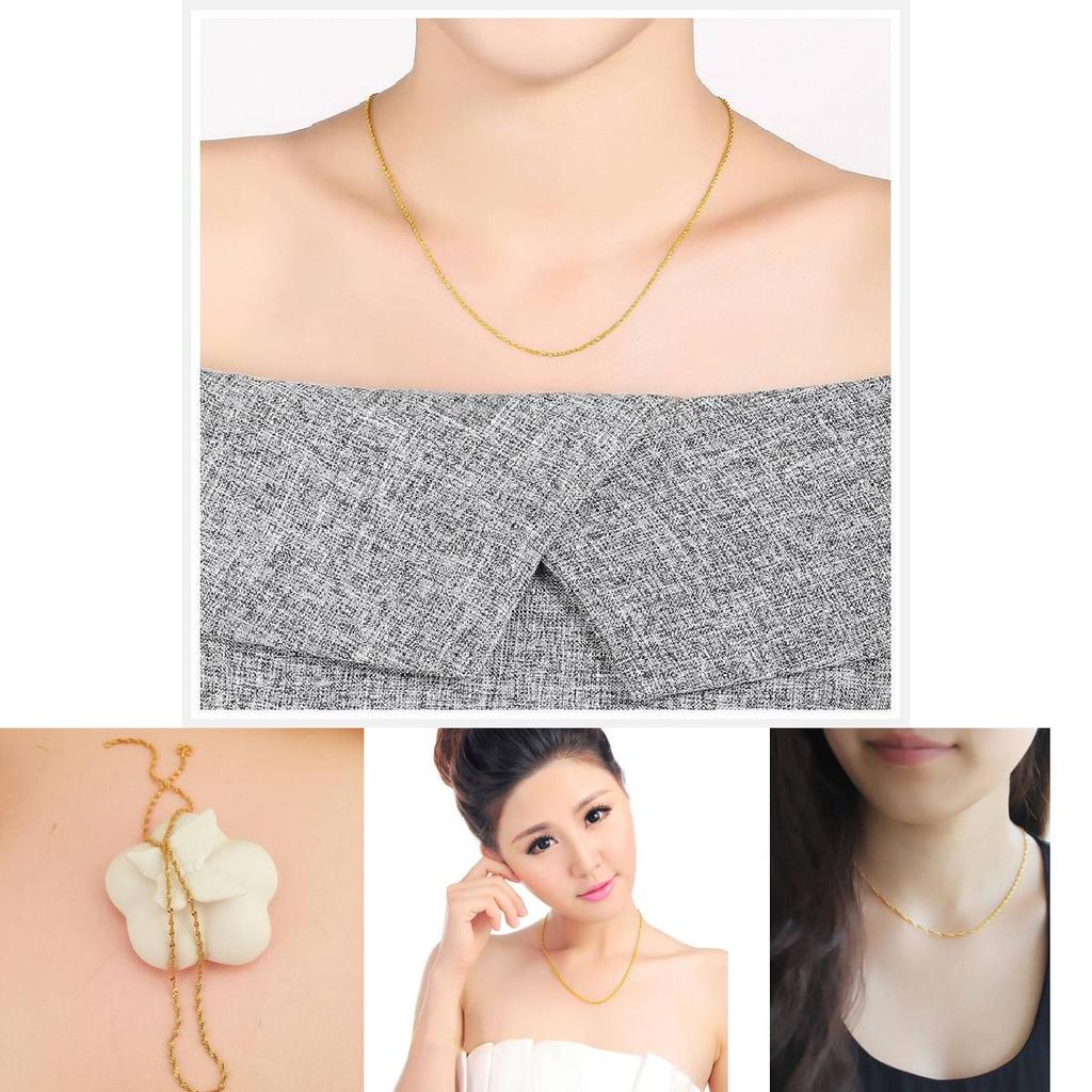 Exquisite 2mm Small Double Wave Necklace Crafted From Pure Brass With 24k Gold Plating Ideal For Women