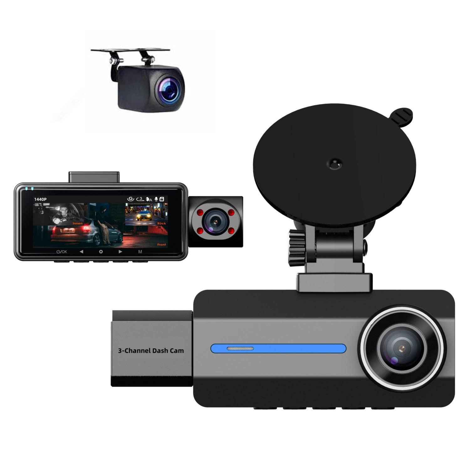 

3,16-дюймовая частная модель HD 2K автомобильный видеорегистратор с тройным объективом автомобильная камера супер ночное видение циклическая запись автомобильные аксессуары NONE