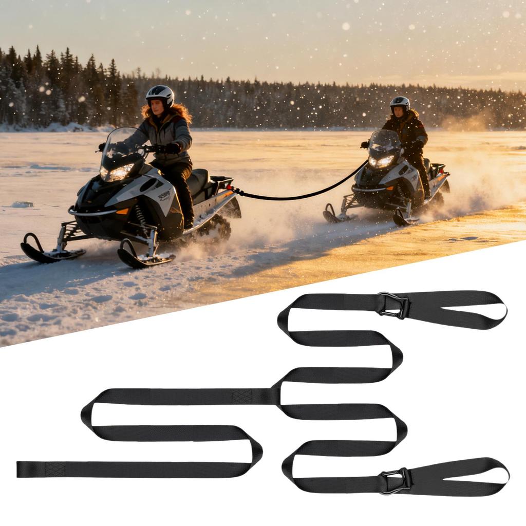 Snowmobile Tow Strap Reinforced Outdoor Gear With Hook Snowmobile Recovery Towing Strap For Winter Off Road Adventures Camping