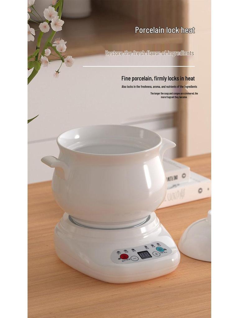 Smart Electric Ceramic Stew Pot: Automatic, Multi-Functional for Porridge, Soup, and Stew with Detachable Health Preservation