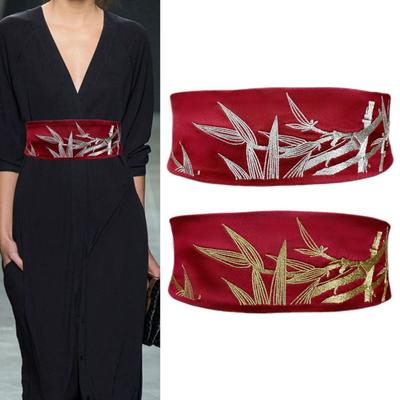 Adjustable Hanfu Decoration Belt Retro Bamboo Embroidered Belt  Dress Corset Decoration