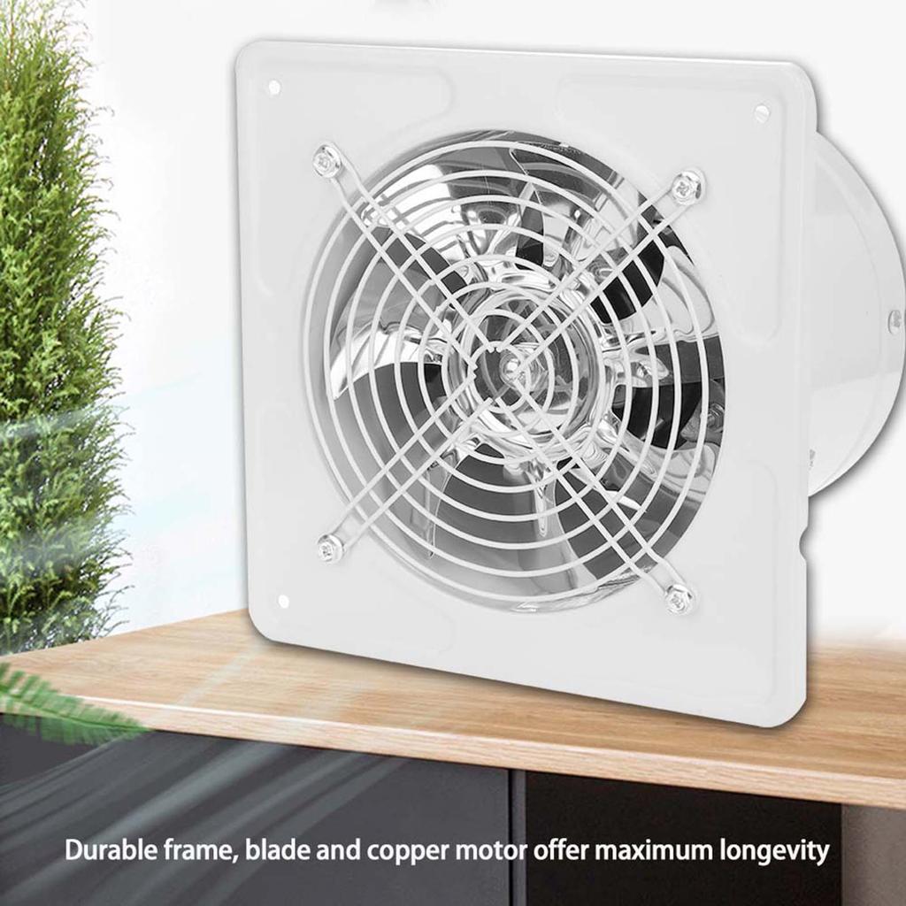 190mm 40W Wandmontage Afzuigventilator Laag Geluidsniveau Huis Badkamer Keuken Garage Ventilatie (Wit)