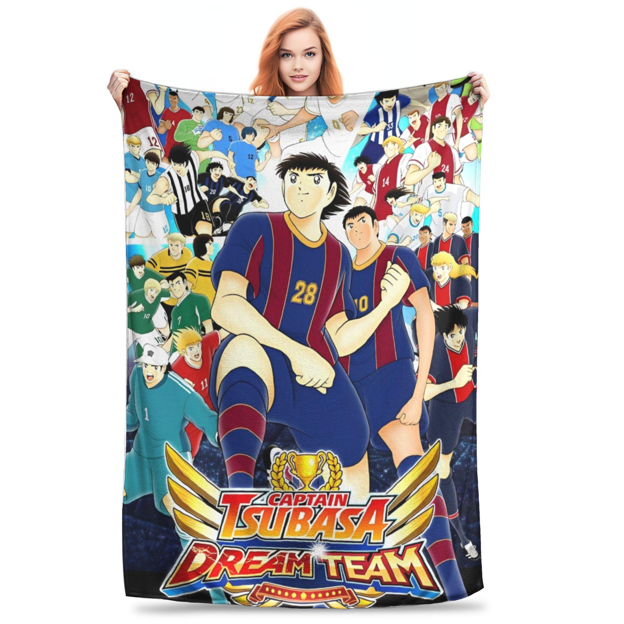 

Captain Tsubasa Team Blanket Teppei Kisugi Wakabayashi Genzo Flannel Throw Blankets Summer Air Conditioning Soft Bedspreads, 30x40in