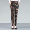Thickened High-waisted Cotton Pants, Female Grandma Pants, Winter Outer Wear Leggings, Medium and Old Mother Warm and Slim Body Pants