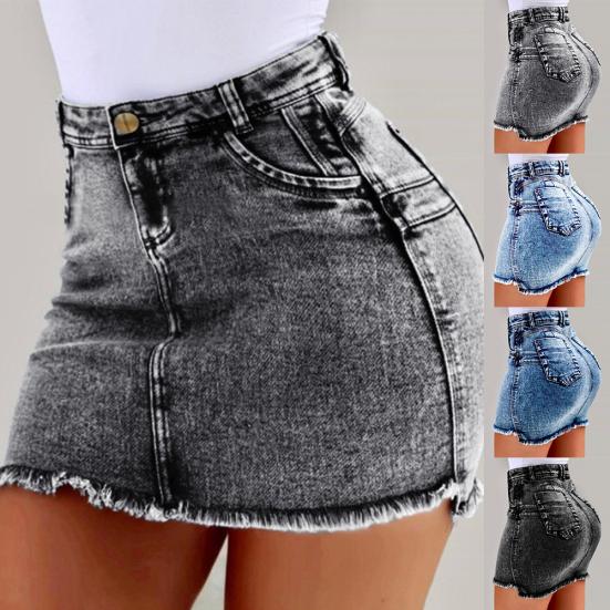 Office Party Summer Fashion Women Stretch Slim Bodycon Mini Jeans Denim Skirt