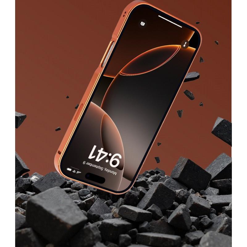 Magnetic Phone Case IPhone 16 17 Series Metal Full Body Cover With Stand Wireless Charging Compatible