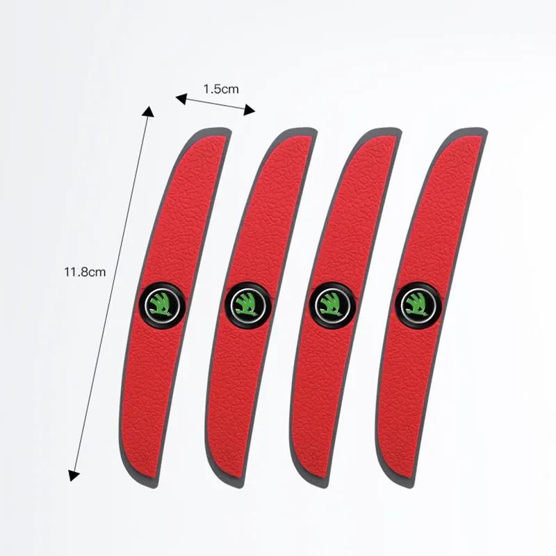 4Pcs Rubber Anti Collision Strip Car Door Protector Stickers For Skoda Kylaq Elroq Kodiaq Octavia Enyaq Kamiq Scala Rapid Superb