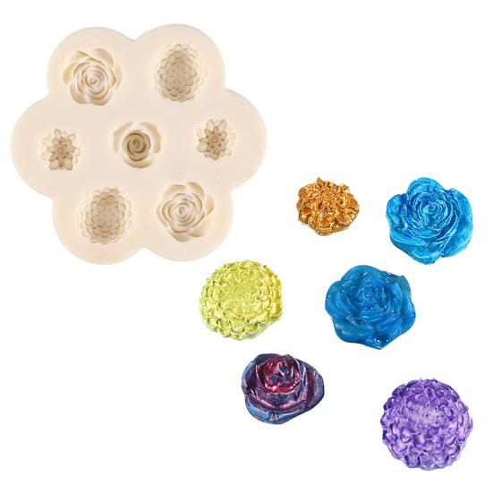 Cake Mold Rose Multi Flower Easy Demoulding Heat-resistant Non-stick Silicone Quick Release Cookie Fondant Plaster Mold Kitchen Gadget