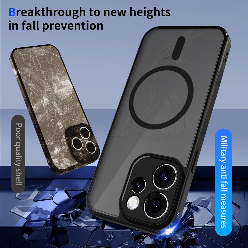 KEYSION Custodia Magnetica per Telefono per OPPO Reno15 Pro Max 5G Silicone+PC Traslucida Opaca Antiurto per OPPO Reno15 F 5G