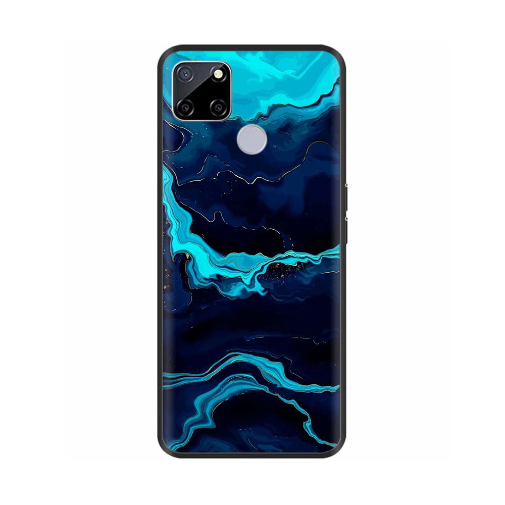 For Realme C25 Case C25s Soft Cute Cover for OPPO Realme C25Y C21Y Silicone Black TPU Phone Case For OPPO Realme C21 Flower Capa