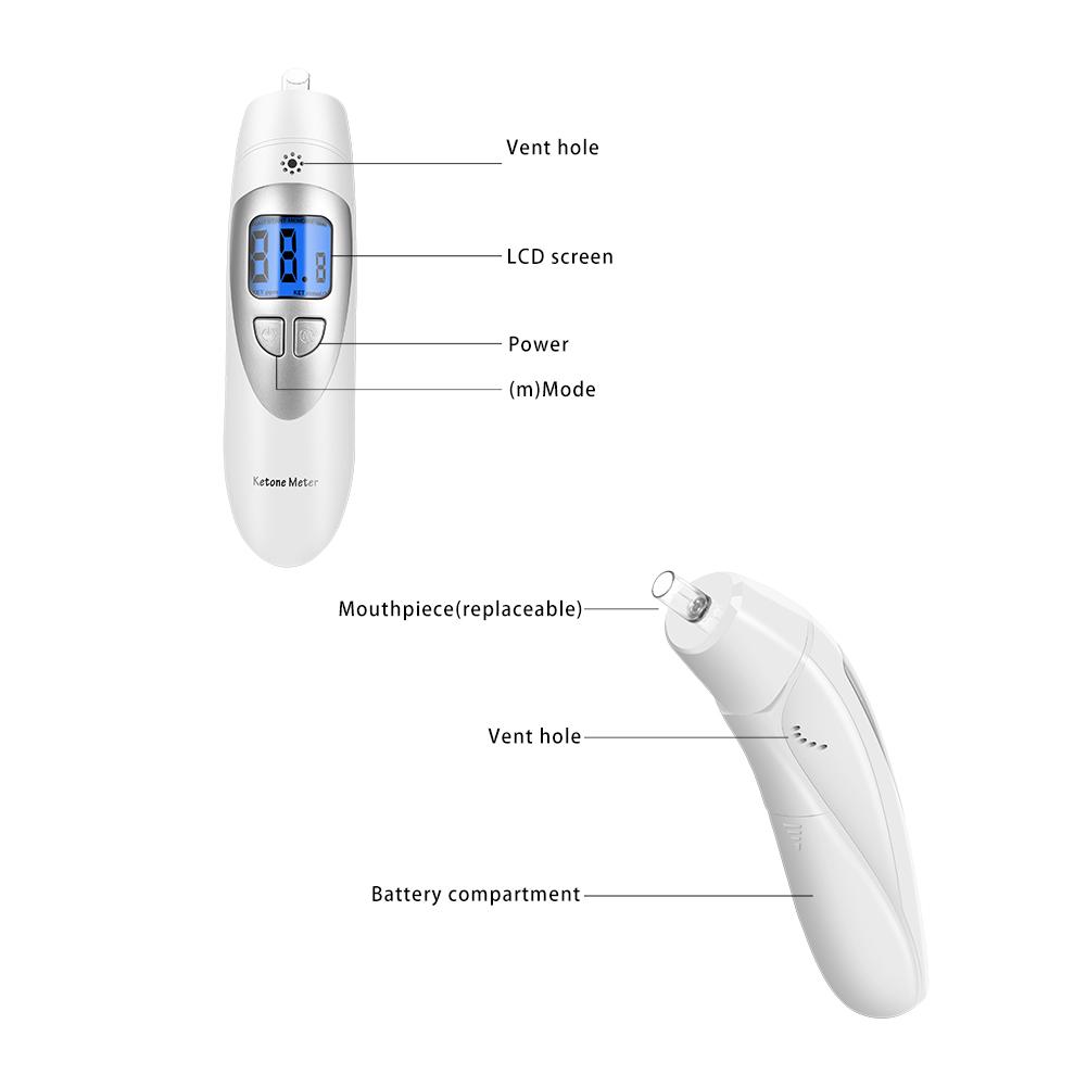 Ketone Meter For Keto Testing With 10 Mouthpieces