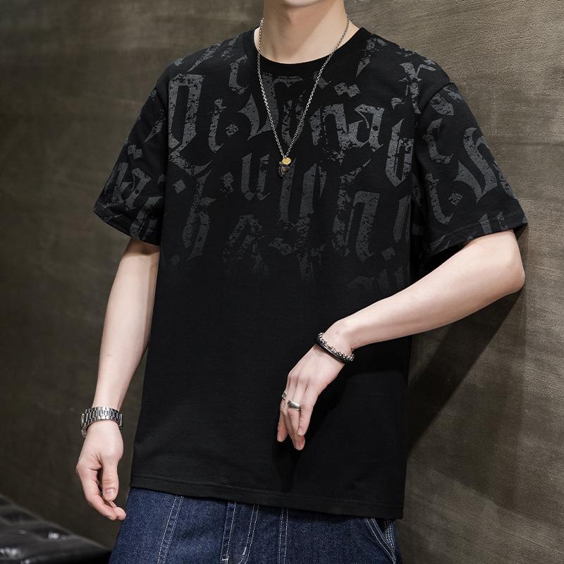 Bavlněné tričko s krátkým rukávem Pánské Letní Nadměrná velikost 8XL Volné Tenké Tričko s polovičním rukávem