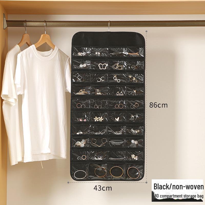 

Двусторонняя подвесная сумка для хранения ювелирных изделий с 80 карманами