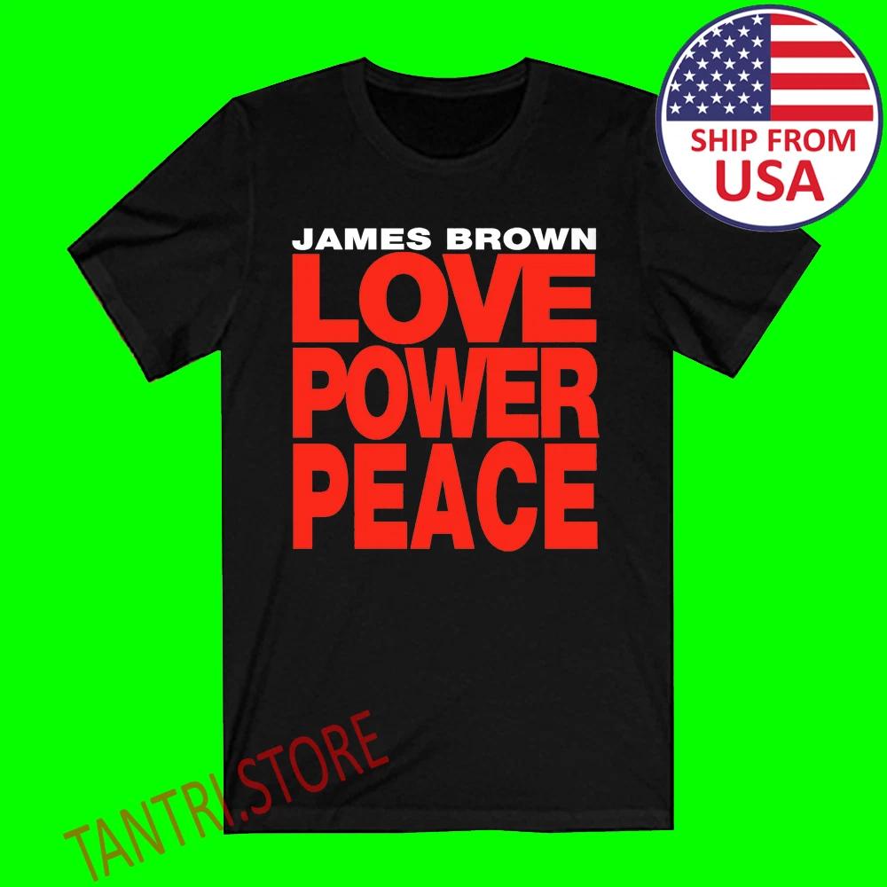 James Brown Love Power Peace Men s Black Size S to 3XL XL
