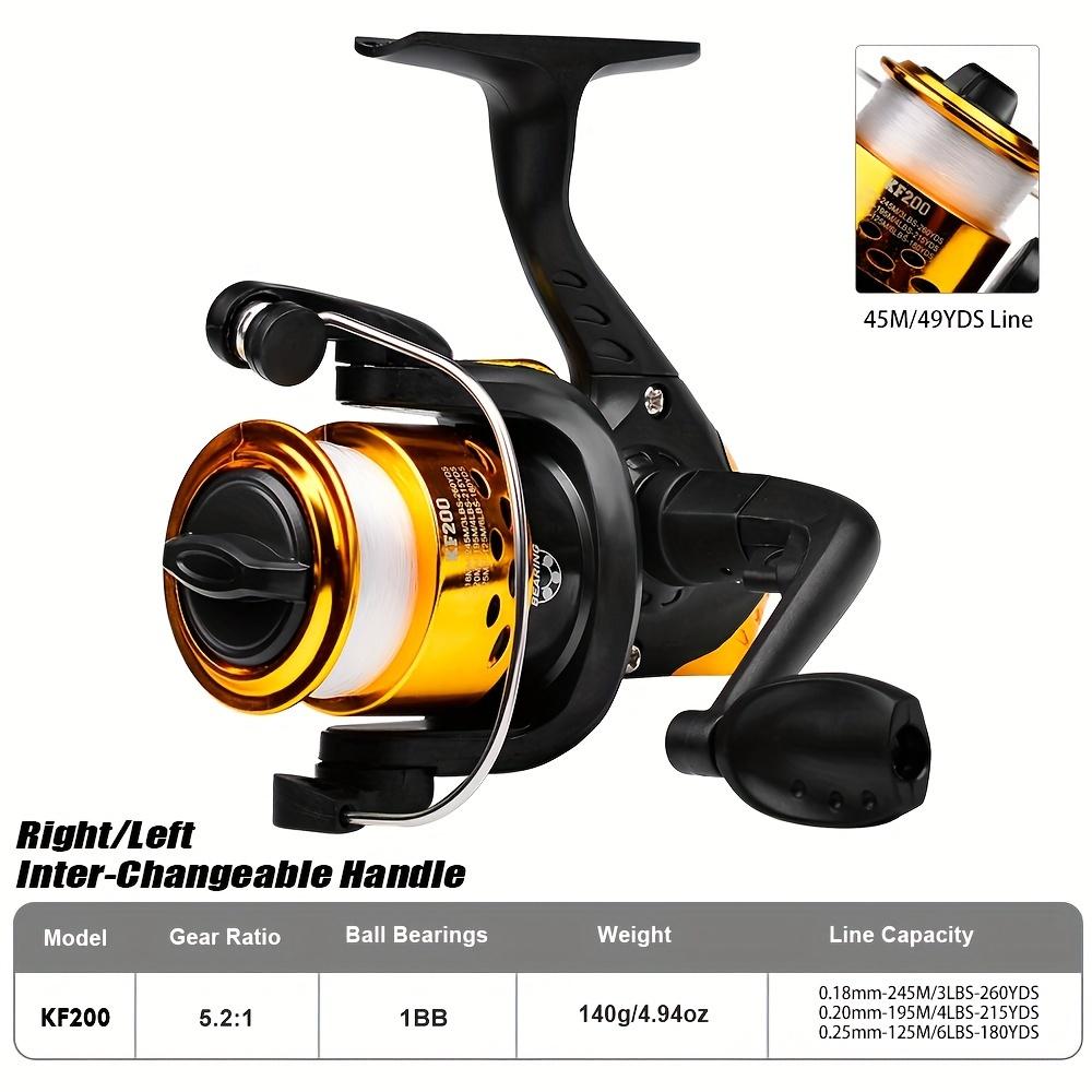 Spinning Fishing Reels 5.2:1 Wheel Plastics Ice Fishing Reel for Lure with Line Vessel Bait Casting Flying Fishing Trolling 260319