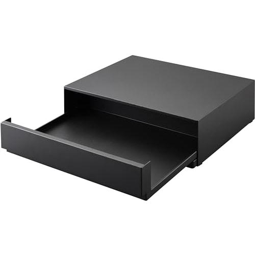 Yamazaki Tower Two-Way Kitchen Under-Appliance Drawer & Sliding Table, Black, Approx. W45 x D39.3-64 x H13.5cm (17.7-24.7 inches), with Sliding Shelf,