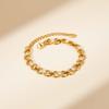 Women's Fashion Exquisite Zircon Handmade Round Chain Bracelet, 18K Gold-plated Stainless Steel Wristband, Luxury Jewelry Gift