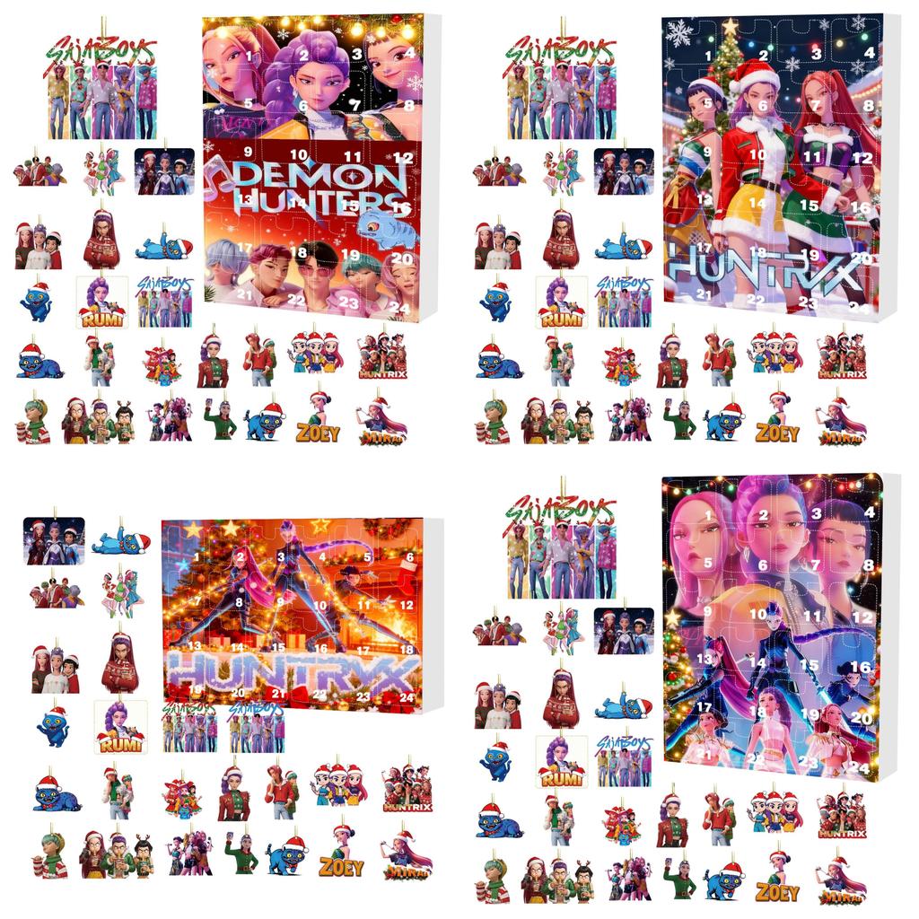Kpop Demon Hunters Christmas Countdown Calendar Acrylic Wall Hanging Gift For Teens