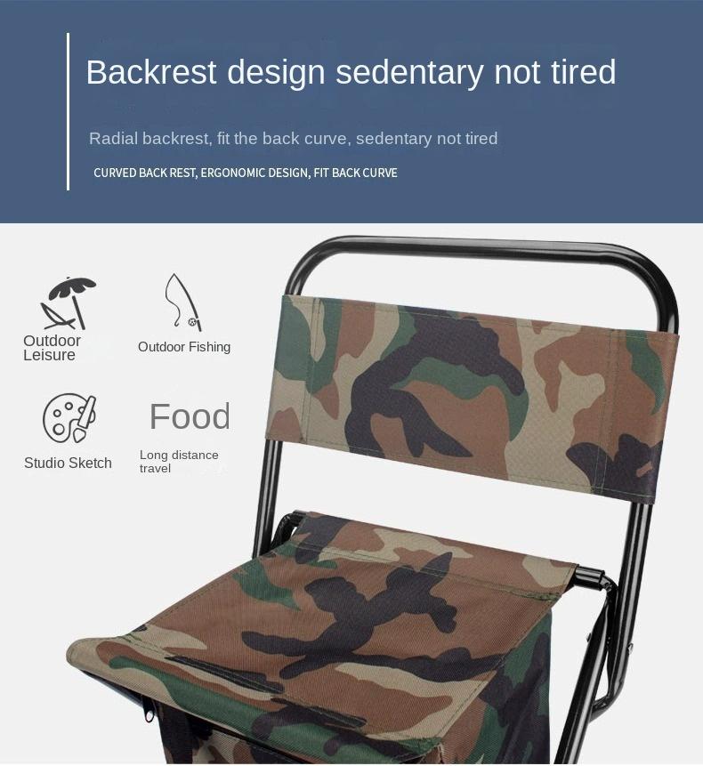 Portable Outdoor Camping Folding Cooler Chair Picnic Fishing Beach Hiking Outdoor Backpack Ultralight Seat Table Camping Stools