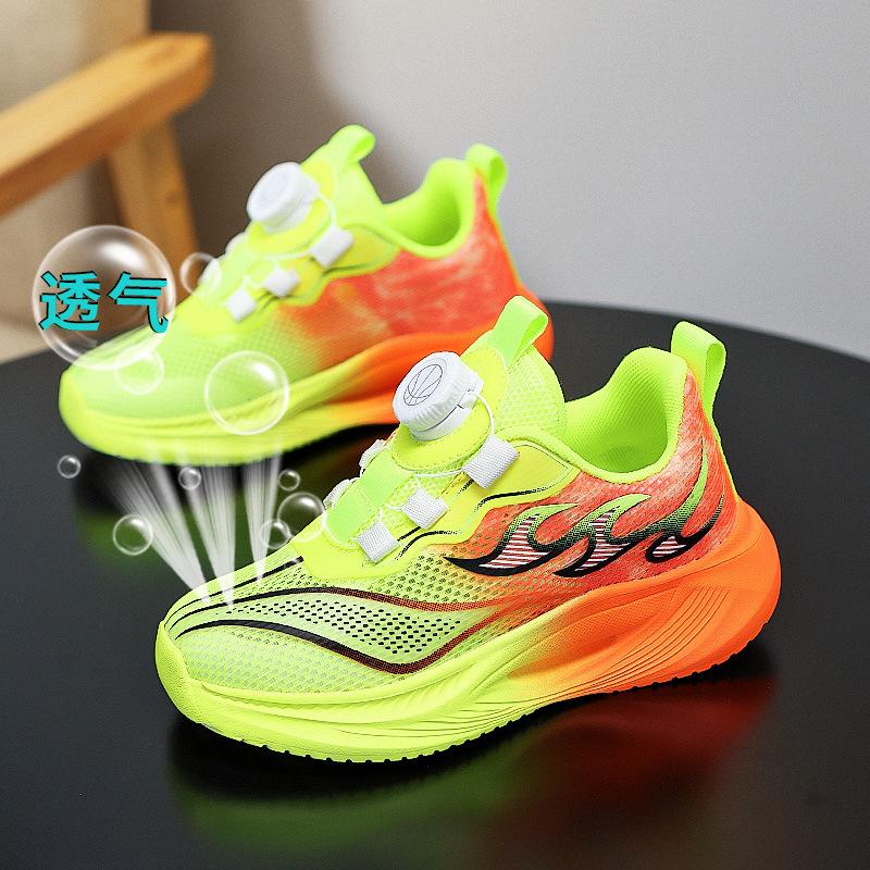 Boys shoes 2025 summer new children's single net sports shoes hollow boys middle and older children's professional running shoes tide