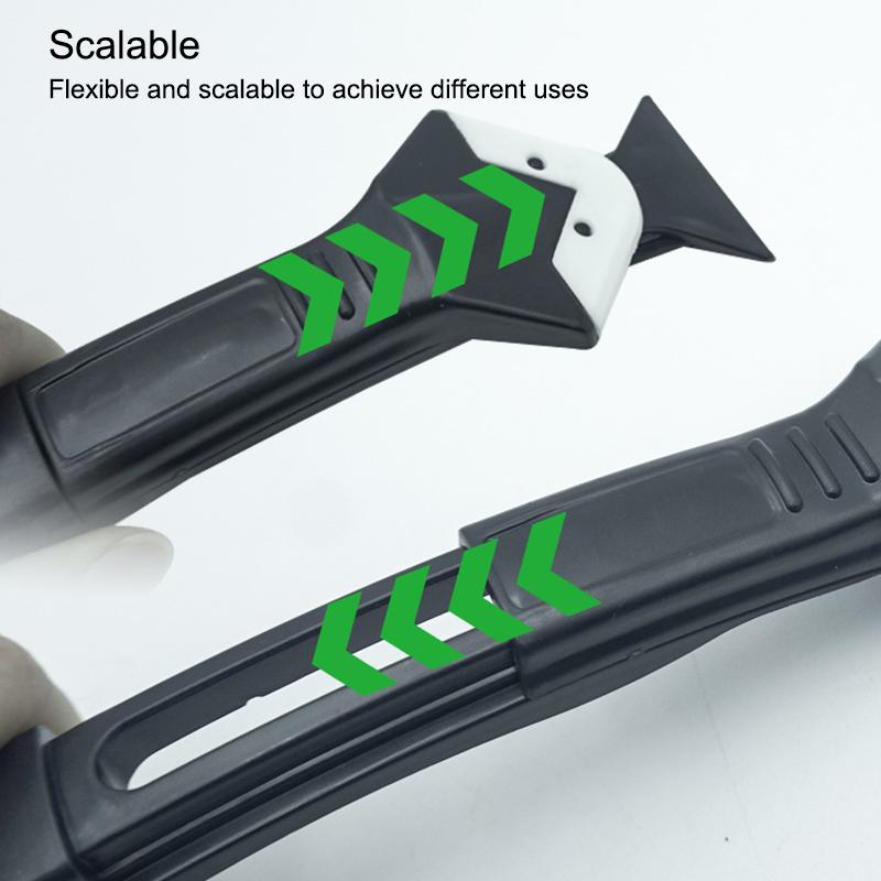 Silicone Scraper Squeegee Glue Remover Knife Caulking Angle Beauty Crack Trowel Tool Grout Scraper Kit With 5Pcs Scraper Head