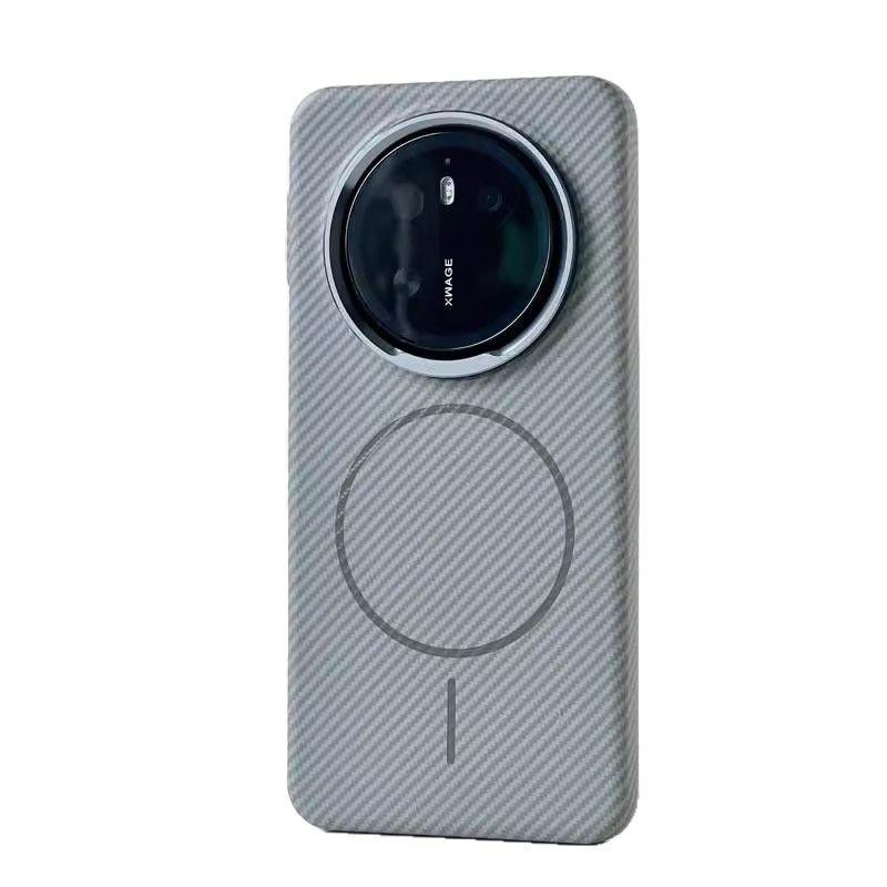 Applicable To Huawei Mate70pro Carbon Fiber Pattern Magnetic Mobile Phone Case Mate60pro Metal Lens Anti-drop Sheath