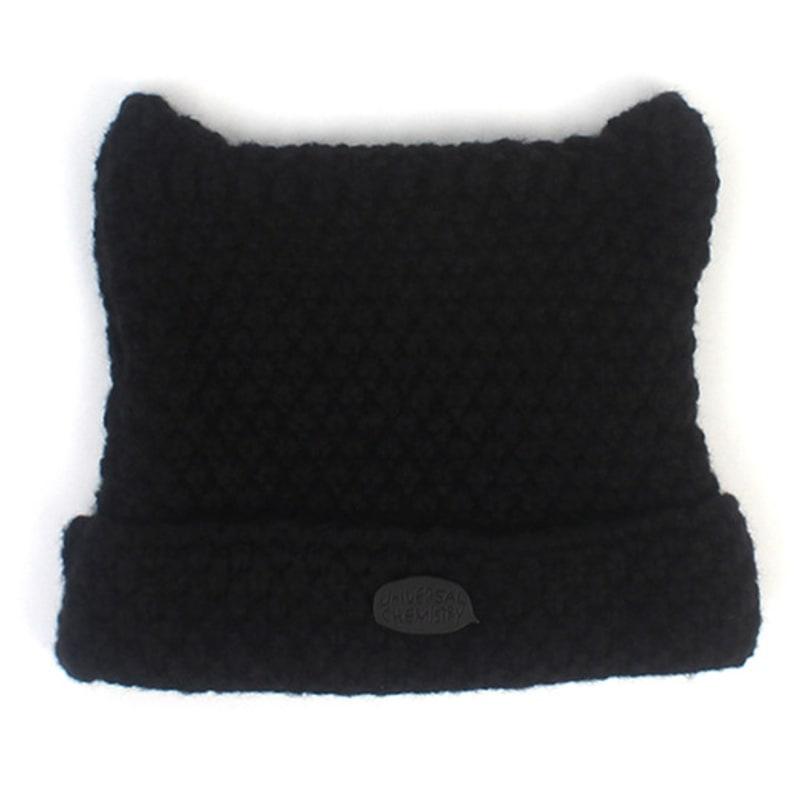 

Универсальная химия Шапка бини Cat Knit черная FREE