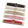 Bohemian Heart Rhinestone Magnetic Clasp Faux Leather Bracelet for Women