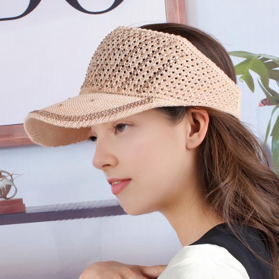 Summer Mesh Baseball Cap for Men Women Shiny Rhinestone Sun Visor Hat Outdoor Empty Top Hat for Beach Golf Tennis Baseball