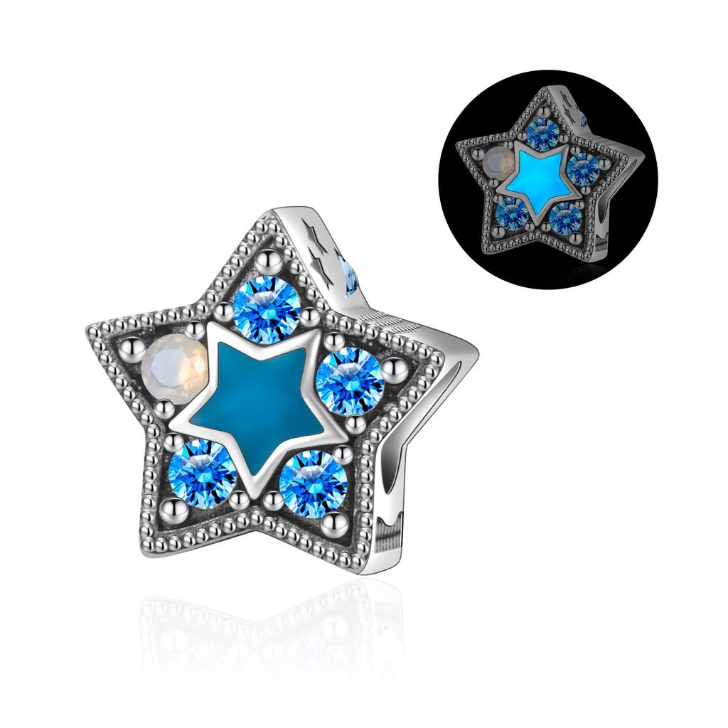 Original Copper Luminous Charms Firefly Stars Moon Spider Leaves Genie Bead For Pan Bracelet Diy Jewellery Gift