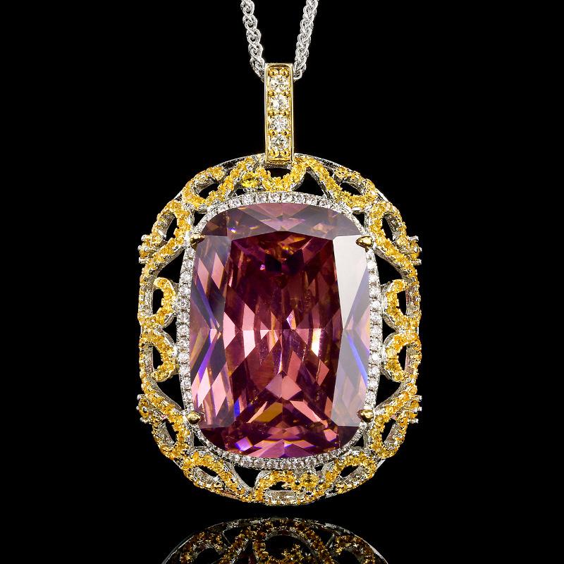 Schmuck Kupferboden Vergoldet Simulation Farbiger Schatz Para Grün Hohl Anhänger Halskette Stein 20 * 28